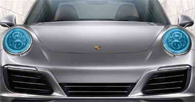 Paint protection film installed on car headlights in Cincinnati to prevent rock chips and road damage